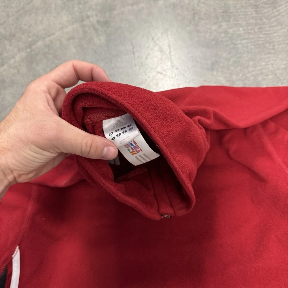 Adidas Indiana Hoosiers IU 1/4 Zip Fleece Pullover Red Mens Medium
